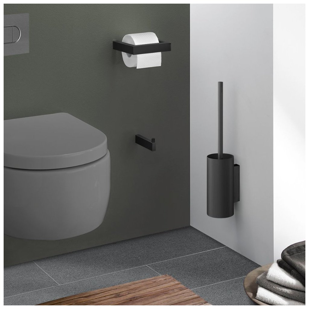 Toilettenbürste LINEA 44 cm, schwarz, Edelstahl, Zack