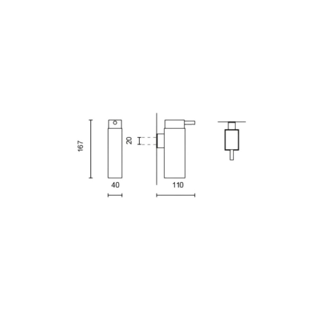Seifenspender LINEA 190 ml, wandmontiert, matt, Edelstahl, Zack