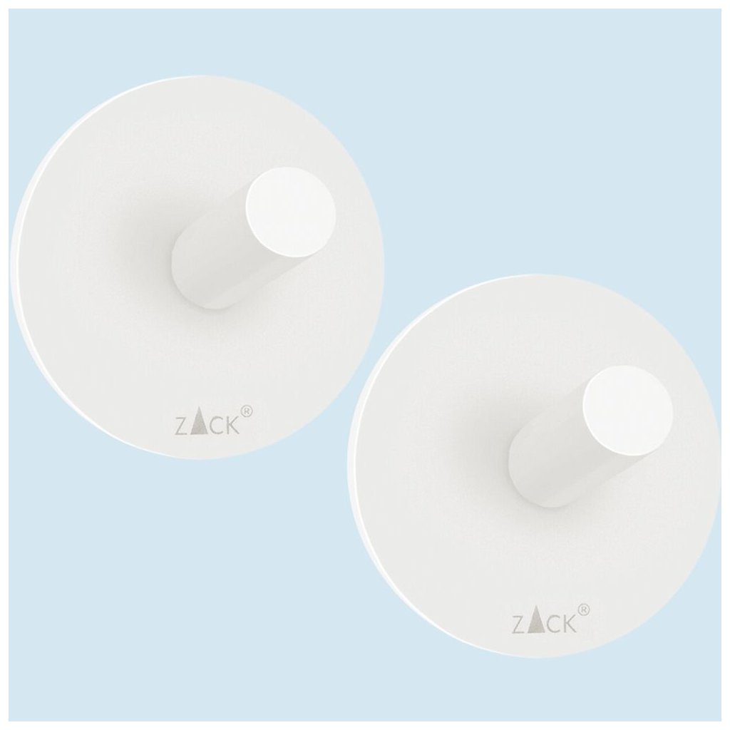 Handtuchhaken 4,5 cm, 2er-Set, weiß, Edelstahl, Zack
