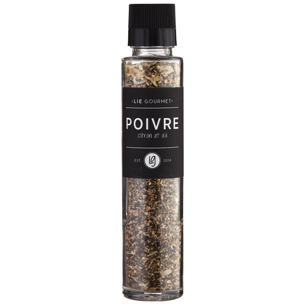 Pfeffer mit Zitrone und Knoblauch 115 g, mit Mühle, Lie Gourmet