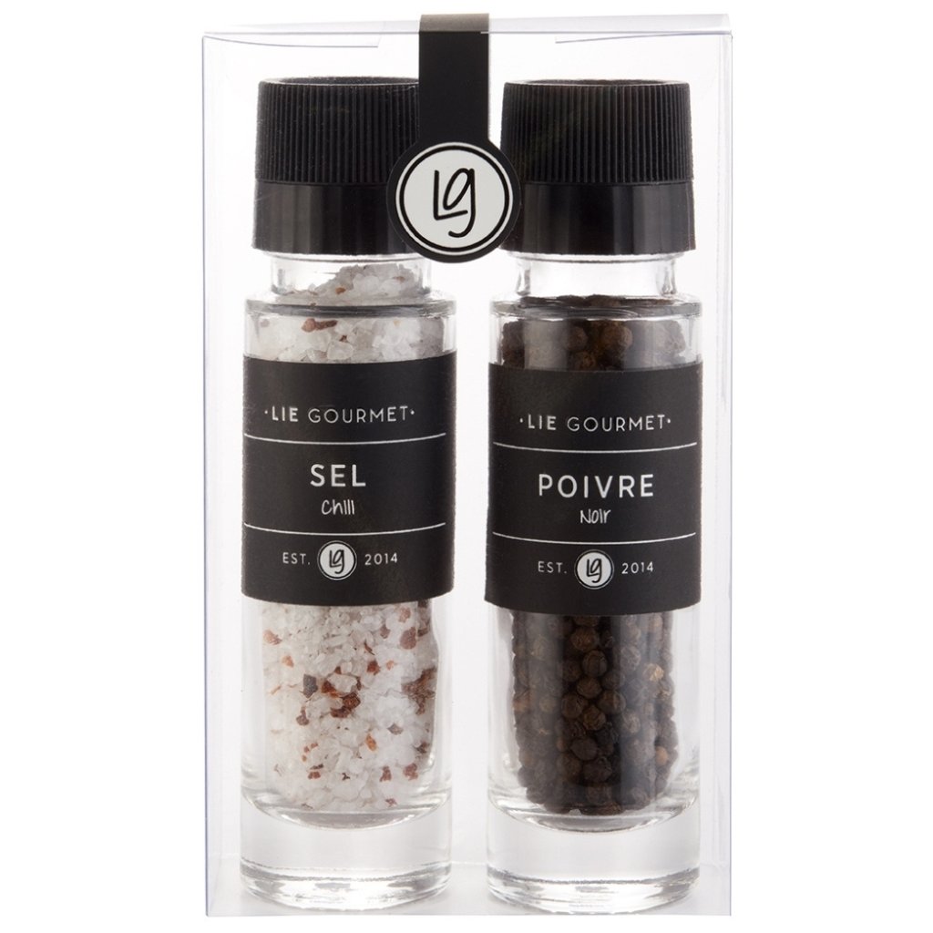 Geschenkset, Chilisalz und schwarzer Pfeffer, Lie Gourmet