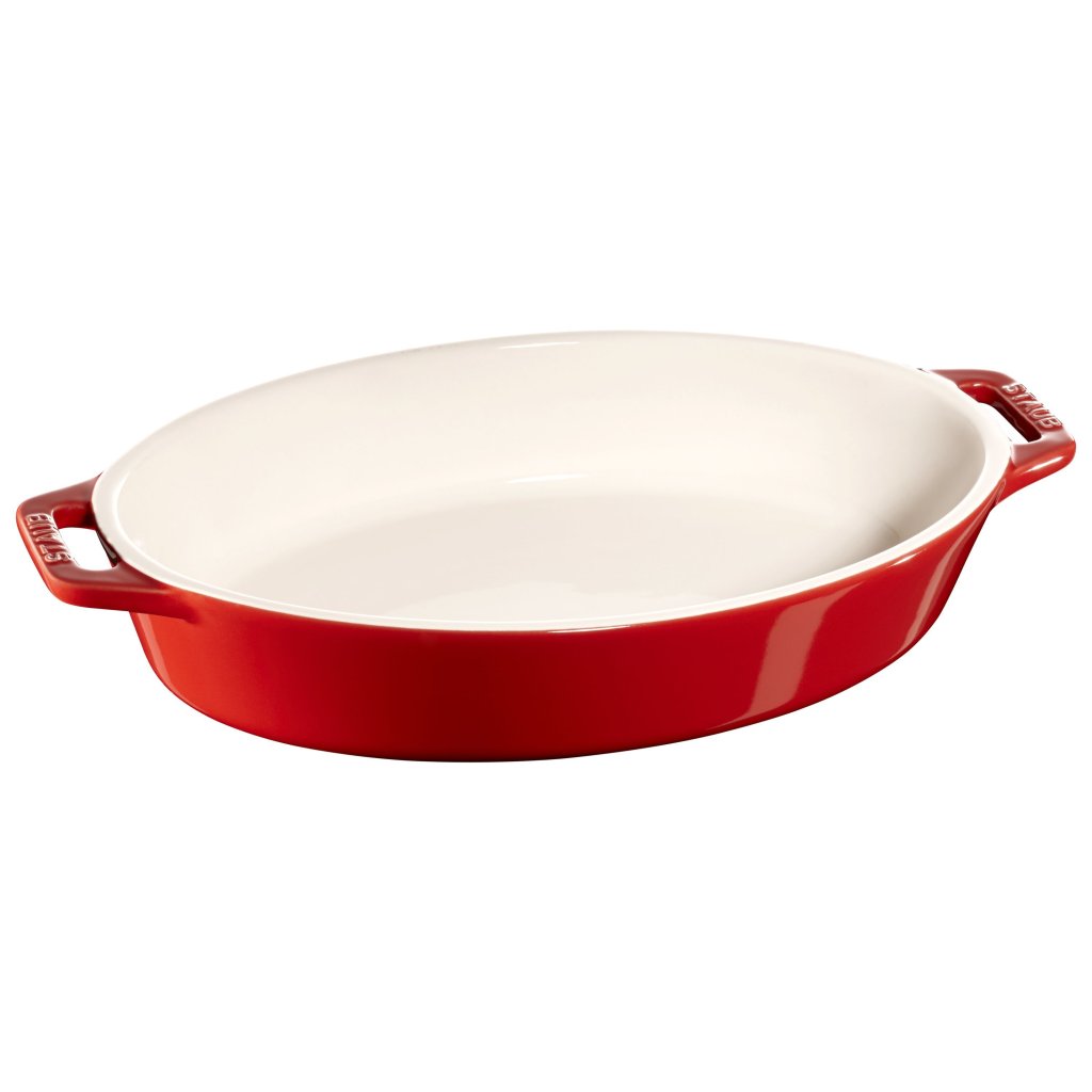 Auflaufform 23 cm, rot, Keramik, Staub