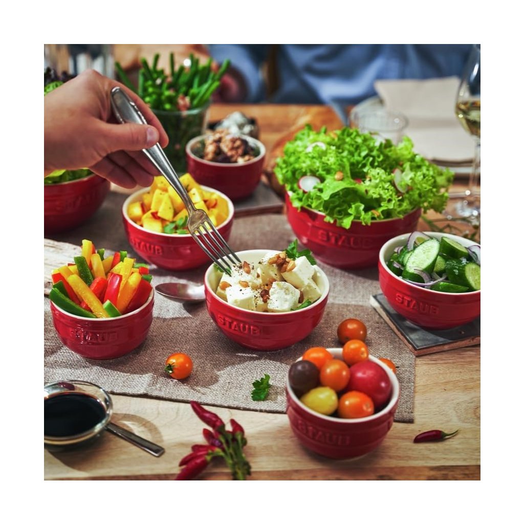 Ramekin 9 cm, 2er-Set, rot, Keramik, Staub