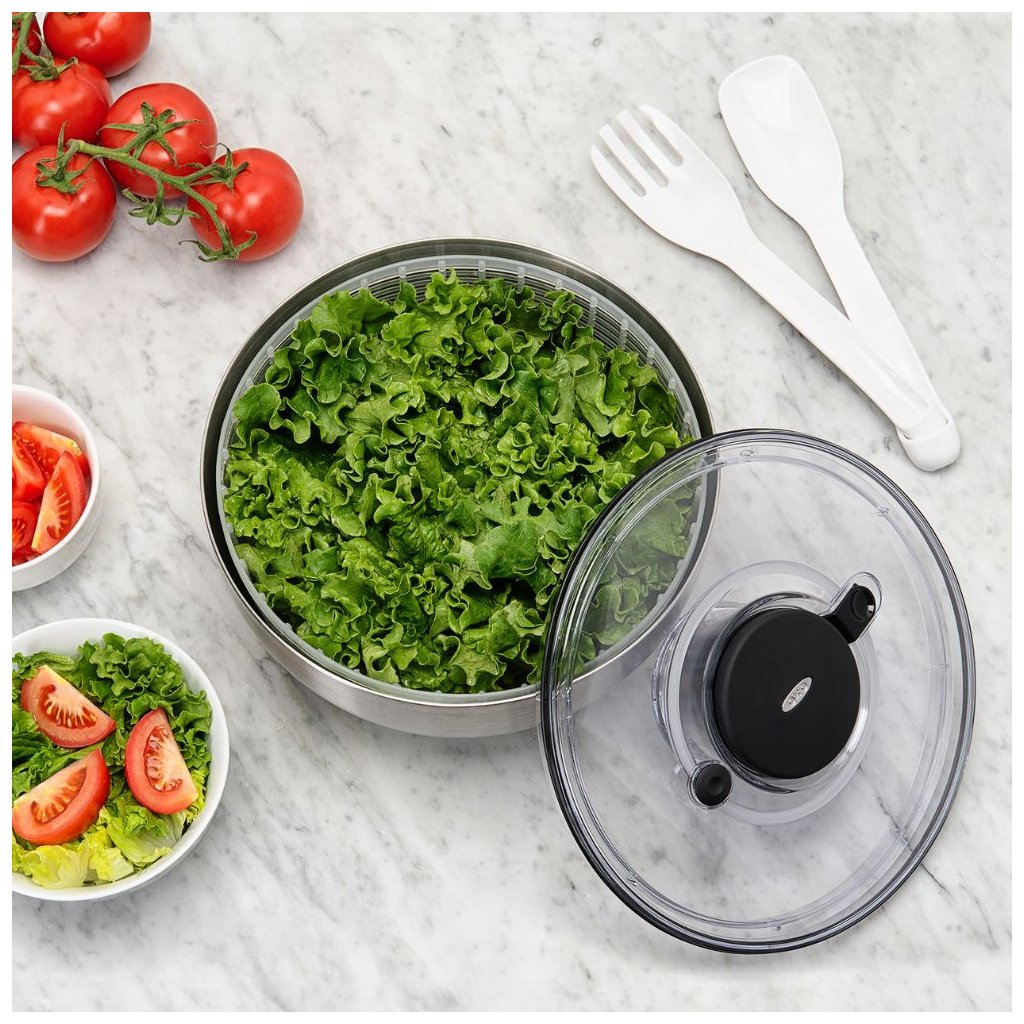 Salatschleuder STEEL 6,0 l, silber, Edelstahl, OXO
