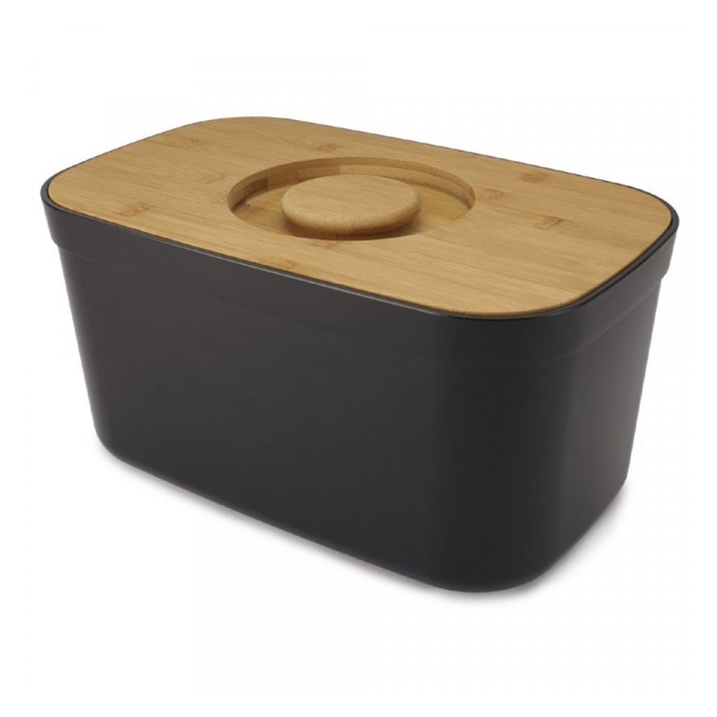 Brotkasten mit Schneidebrett BAMBOO 81103 35 x 22 cm, schwarz, Kunststoff, Joseph Joseph