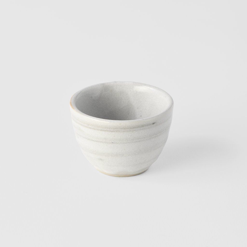 Sake Becher 30 ml, weiß, Keramik, MIJ