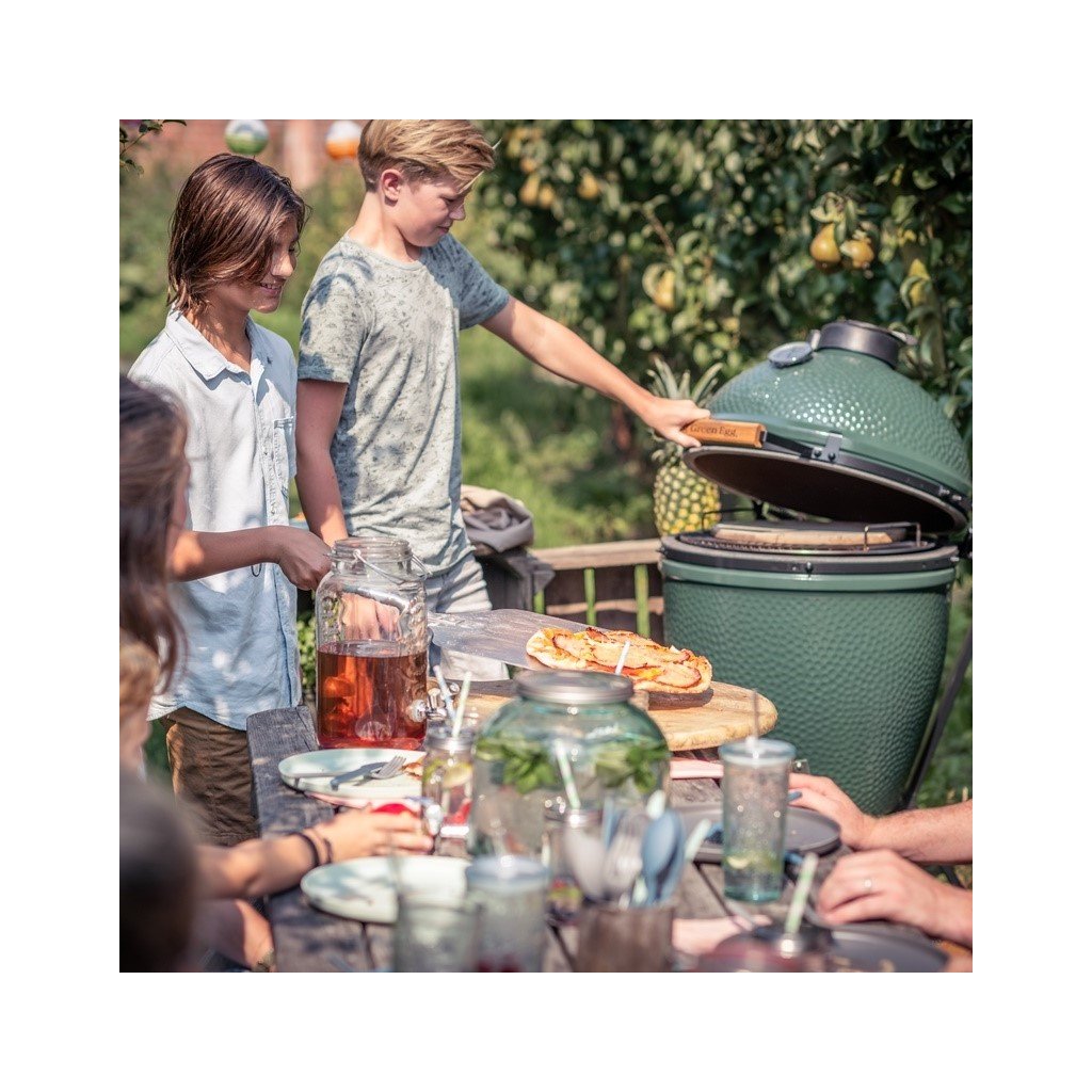Holzkohlegrill L 46 cm, + Tischsystem mobil + ConvEGGtor + Ascheschieber, Big Green Egg