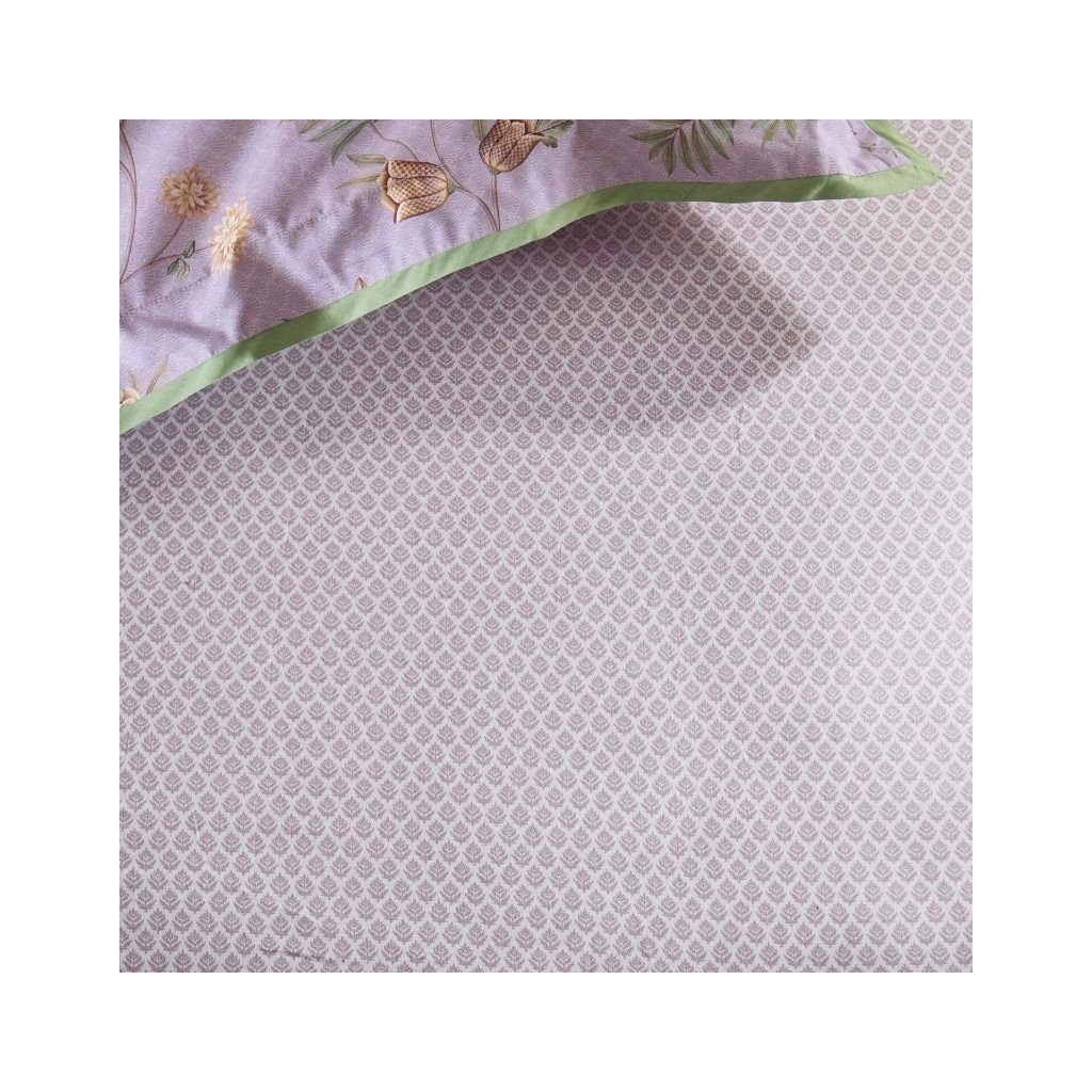 Spannbettlaken Doppelbett THOUSAND LEAVES 180 x 200 cm, lila, Baumwollperkal, Pip Studio