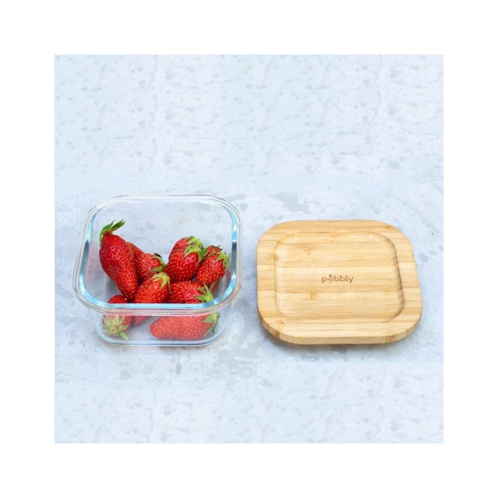 Vorratsdose PKV-016 520 ml, Glas / Bambus, Pebbly