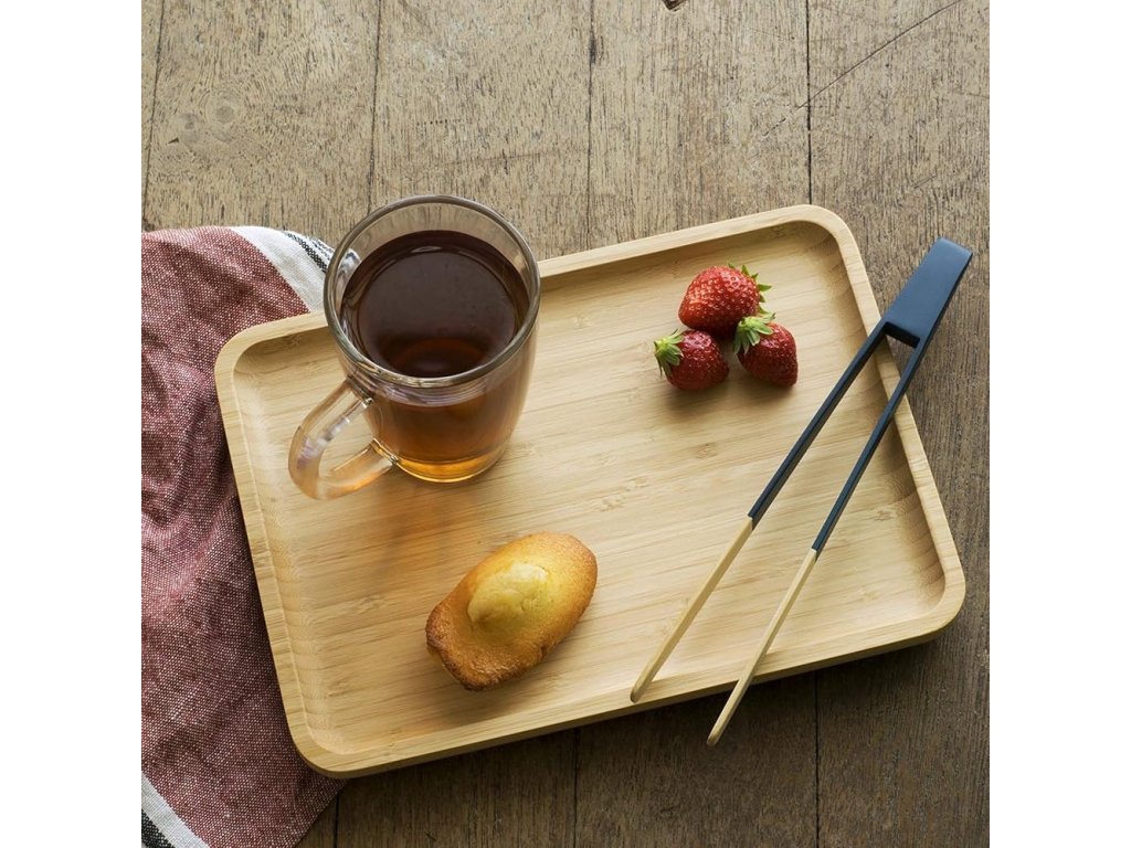 Serviertablett NBA160 28 x 20 cm, braun, Bambus, Pebbly