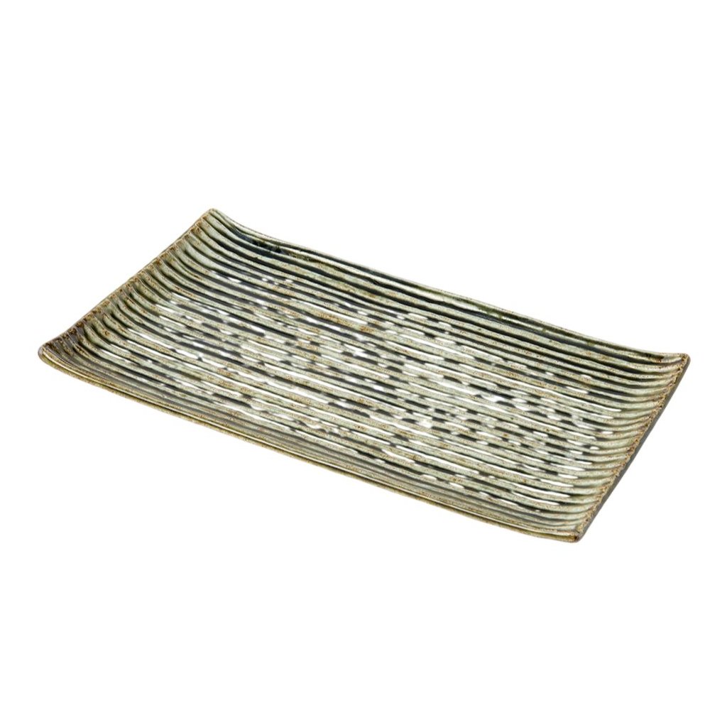 Servierteller CONTOUR 24 x 15 cm, grün, keramik, MIJ