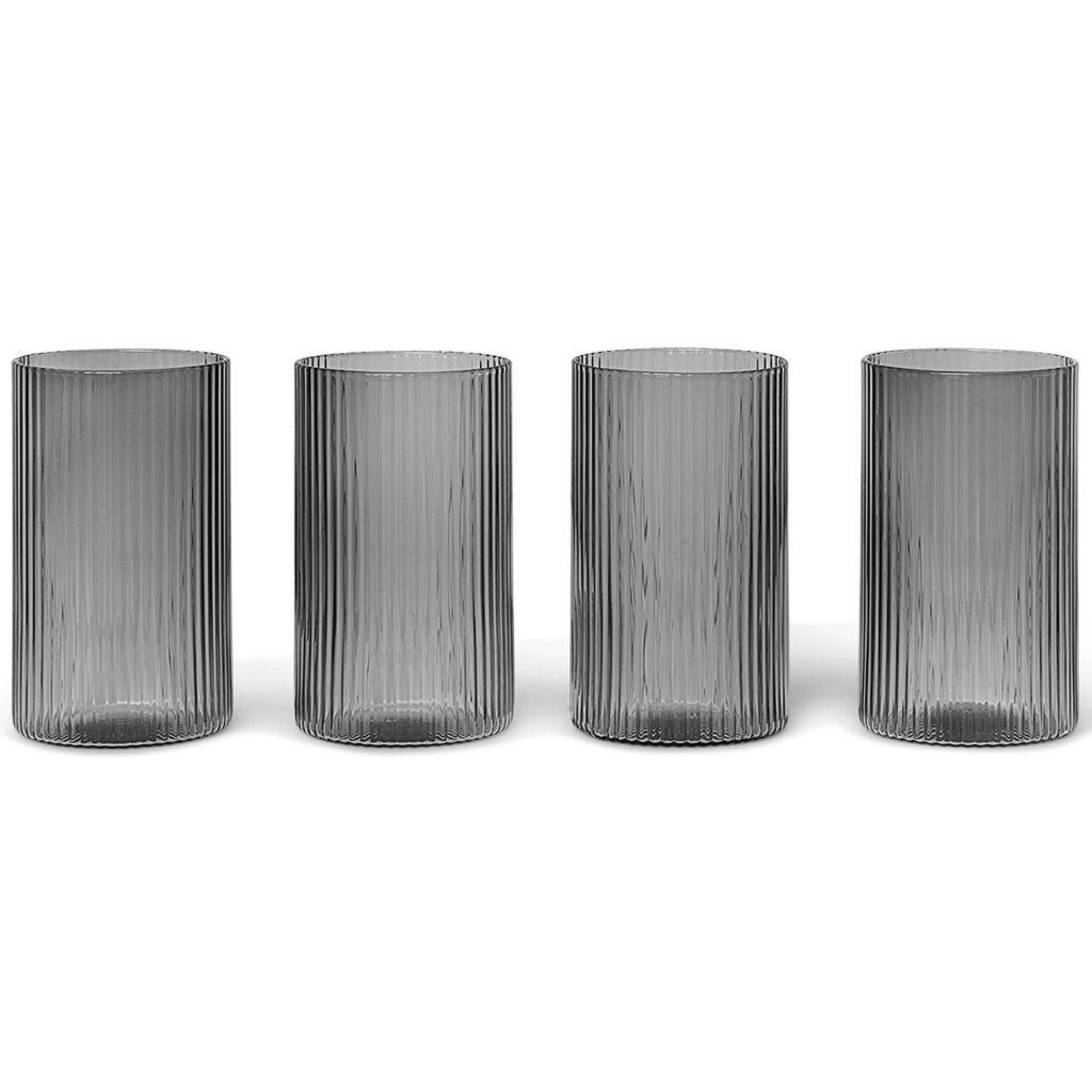 Aperitifglas RIPPLE 140 ml, set à 4 st, grau, fest LIVING