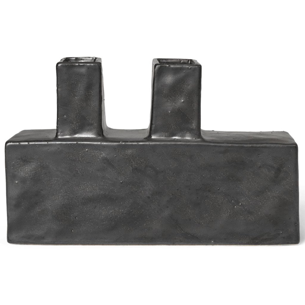 Vase KOA 26 x 17 cm, schwarz, keramik, fest LIVING