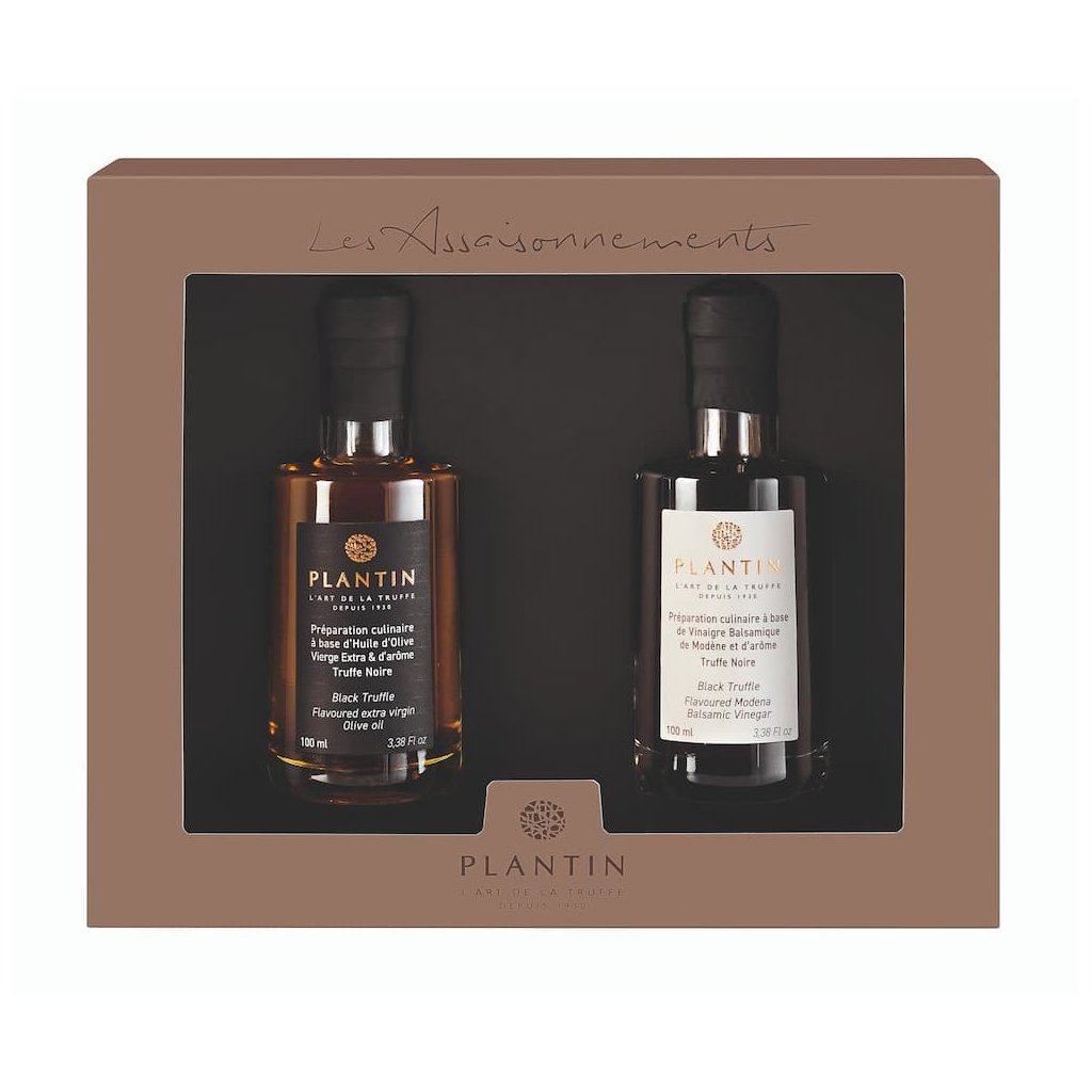 Geschenkset OIL & VINEGAR, Olivenöl nativ extra & Balsamico Essig, 2 x 100 ml, PLANTIN