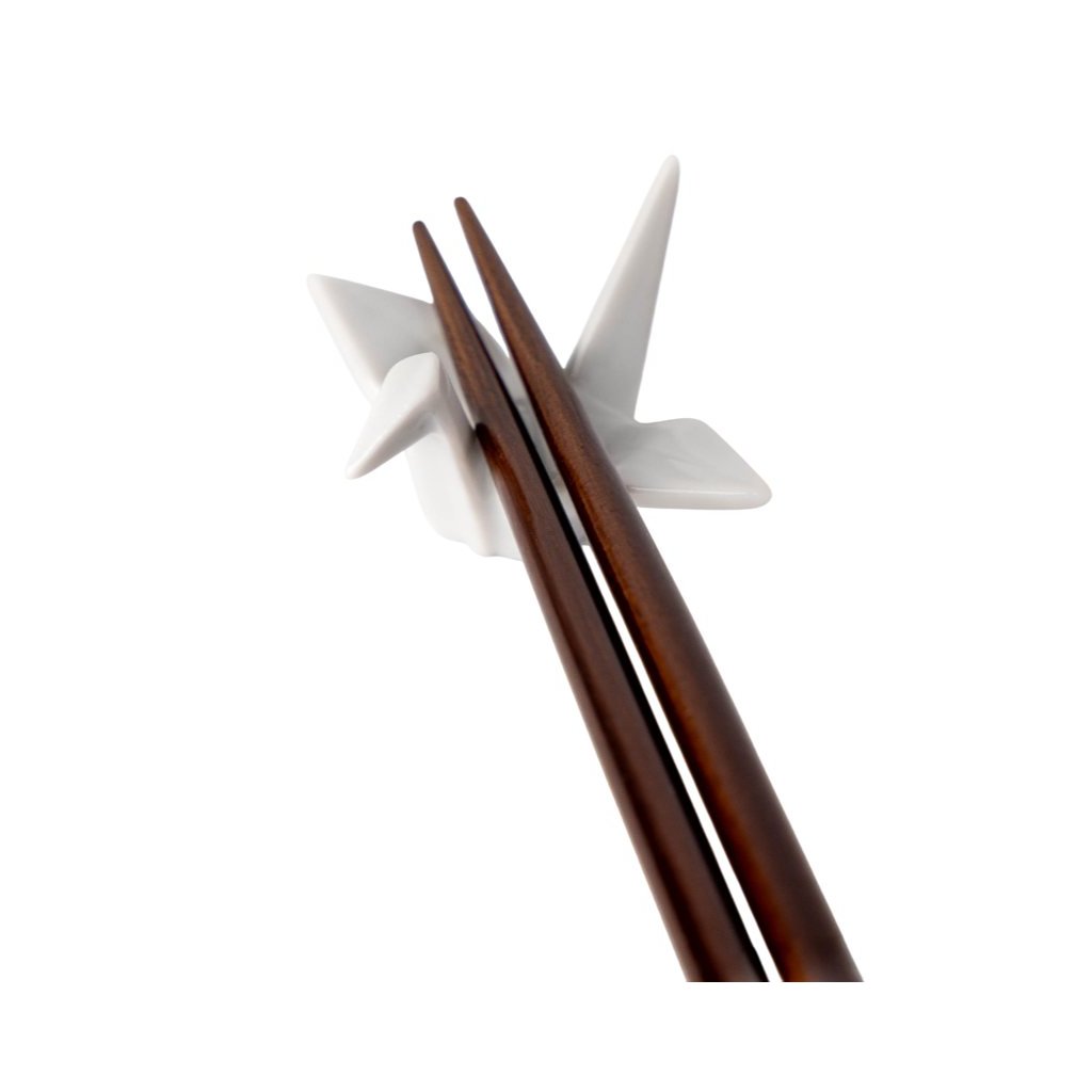 Essstäbchenablage ORIGAMI CRANE, weiß, keramik, MIJ