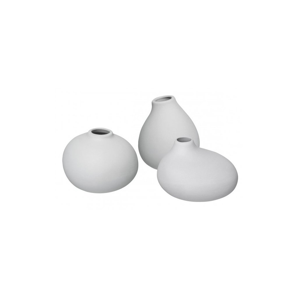 Vase NONA, 3er-Set, hellgrau, Blomus