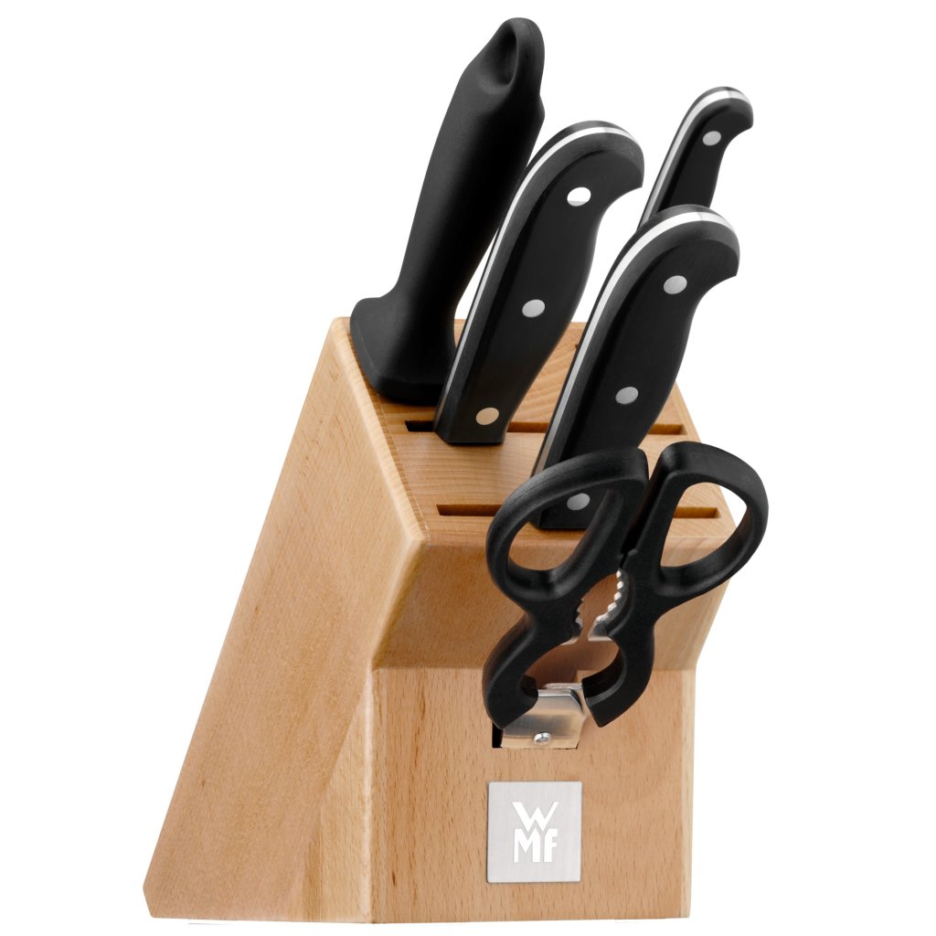 Messerblock Set SPITZENKLASSE PLUS, 6-teilig, mit Wetzstahl und Schere, WMF