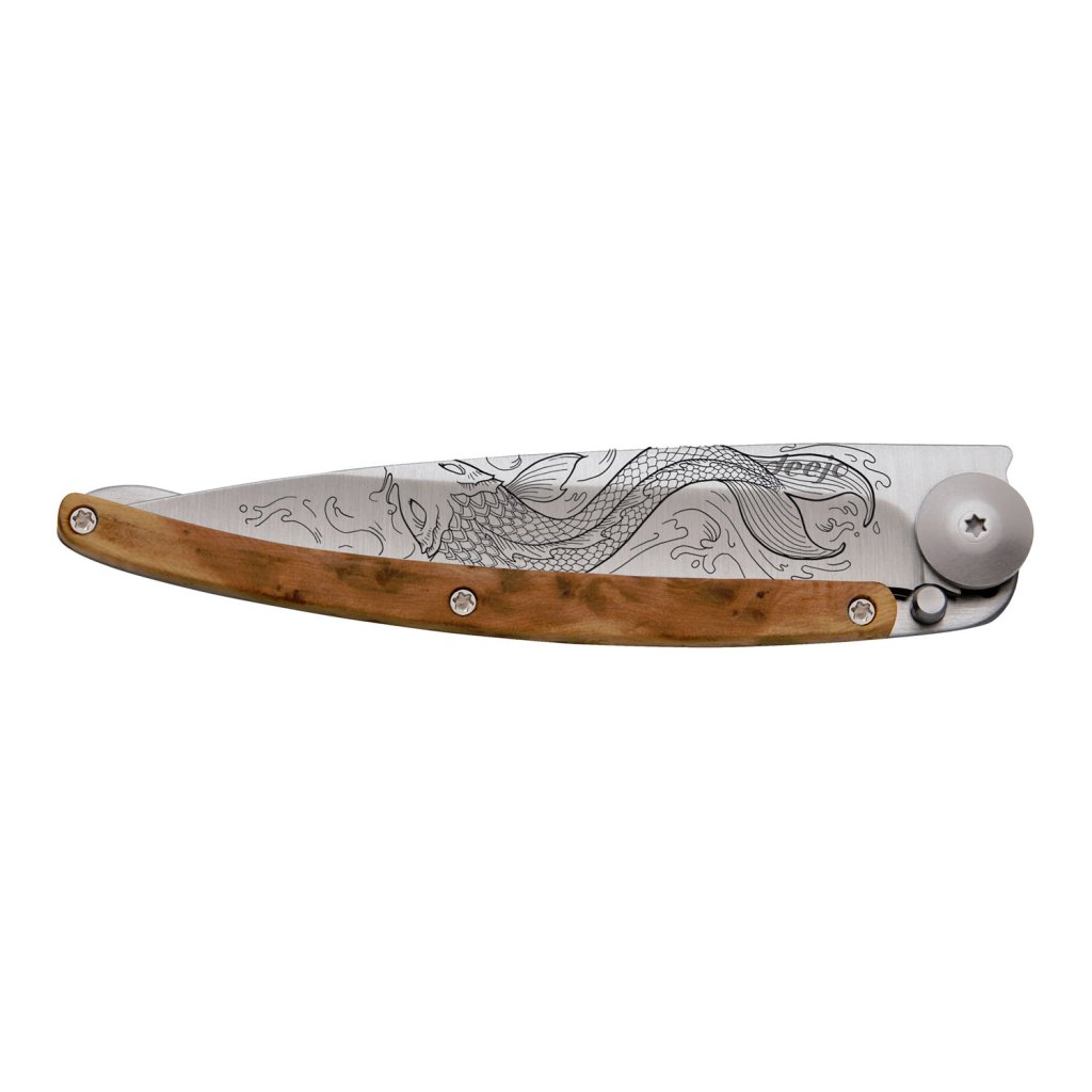 Taschenmesser TATOO FISH 37 g, Wacholderholz, deejo