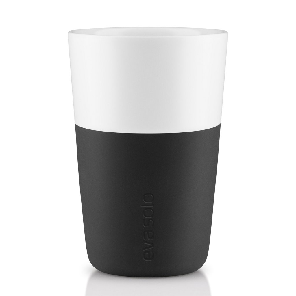 Becher 360 ml, 2er-Set, mit Silikondeckel, kohlschwarz, Eva Solo