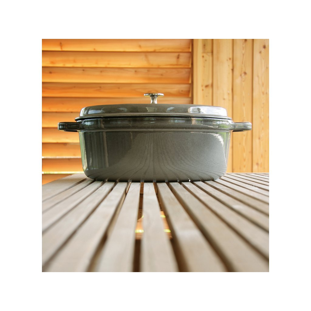 Bräter 8 l, Kirsche, Gusseisen, Staub