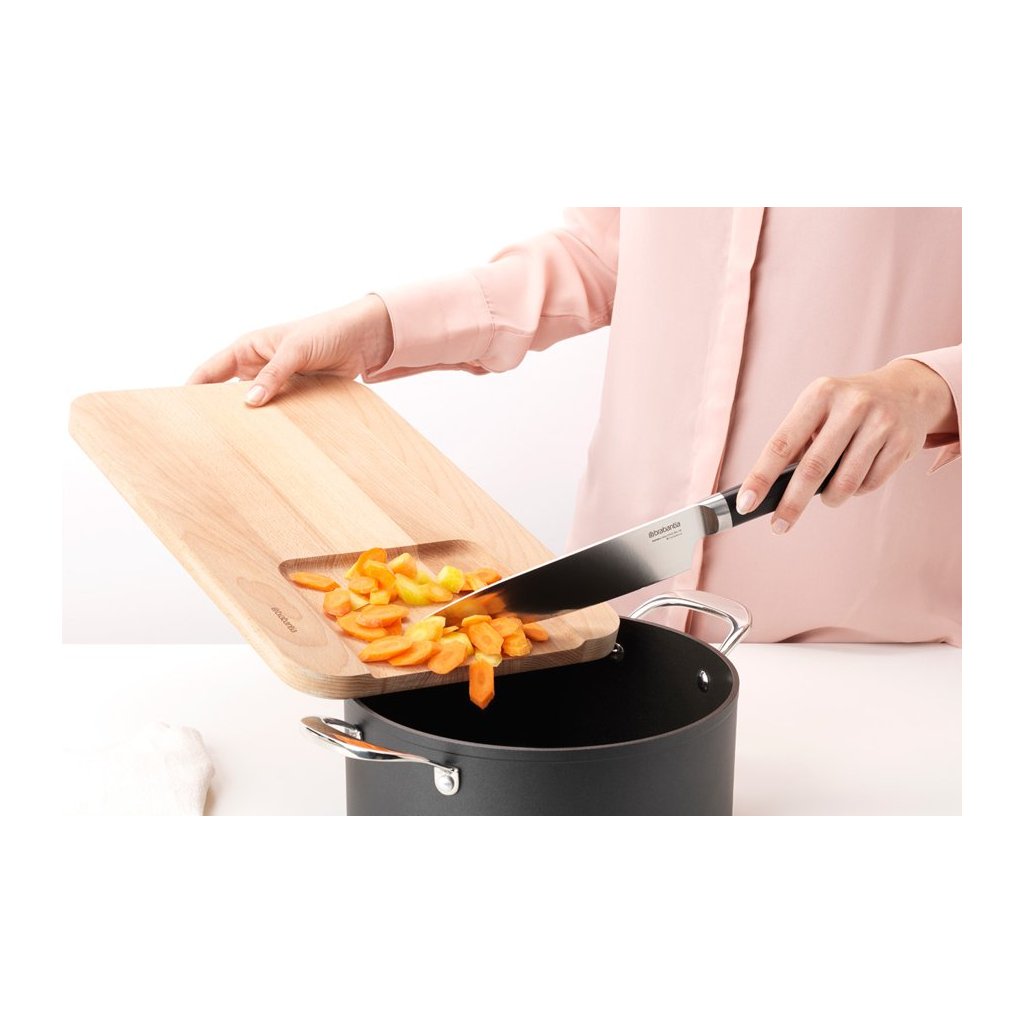 Schneidebrett 25 x 40 cm, für Gemüse, braun, Holz, Brabantia