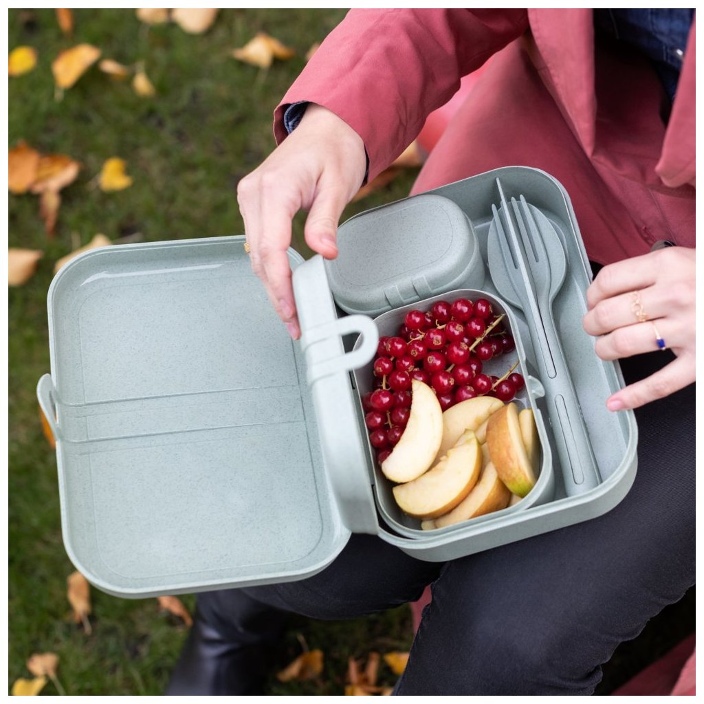 Lunchbox Set PASCAL READY, mit Reisebesteck, hellblau, Koziol