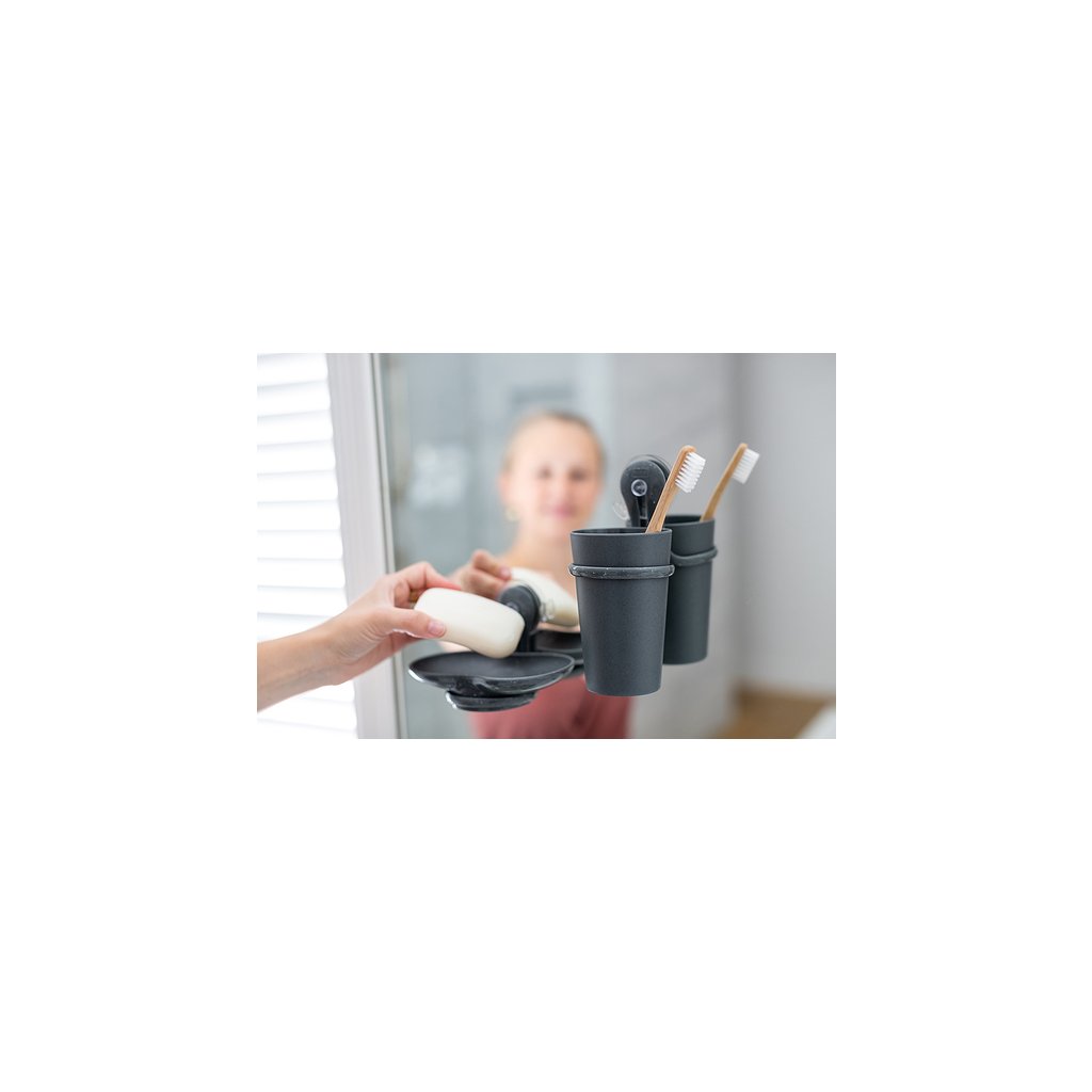 Zahnputzbecher LOOP 300 ml, mit Saugnapf, Wüstensand, Koziol