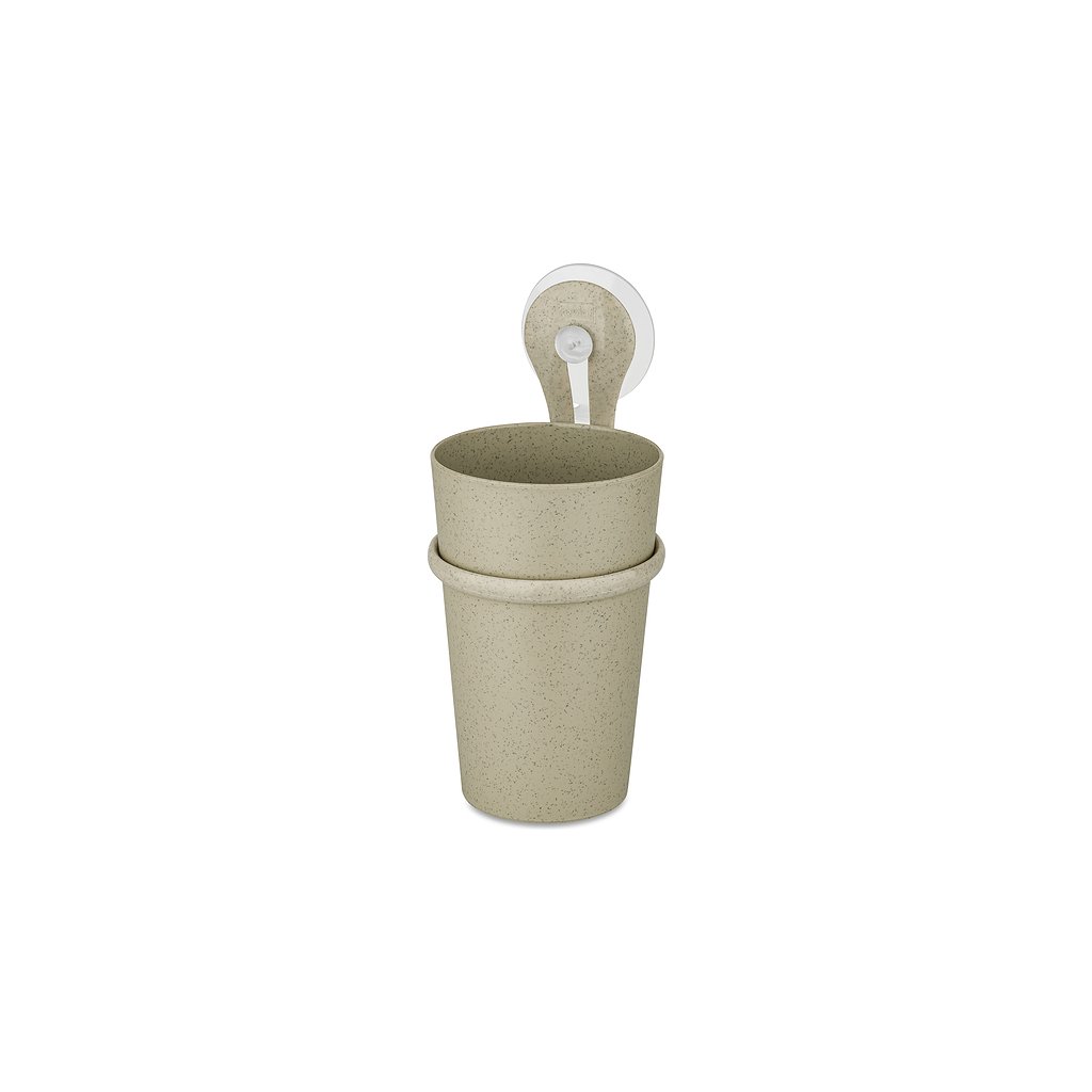 Zahnputzbecher LOOP 300 ml, mit Saugnapf, Wüstensand, Koziol