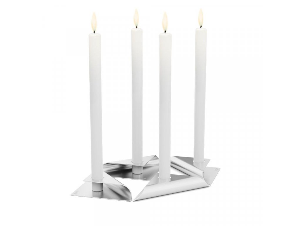 Stabkerzenhalter SQUARE CANDLE, 4er-Set, Edelstahl, Höfats