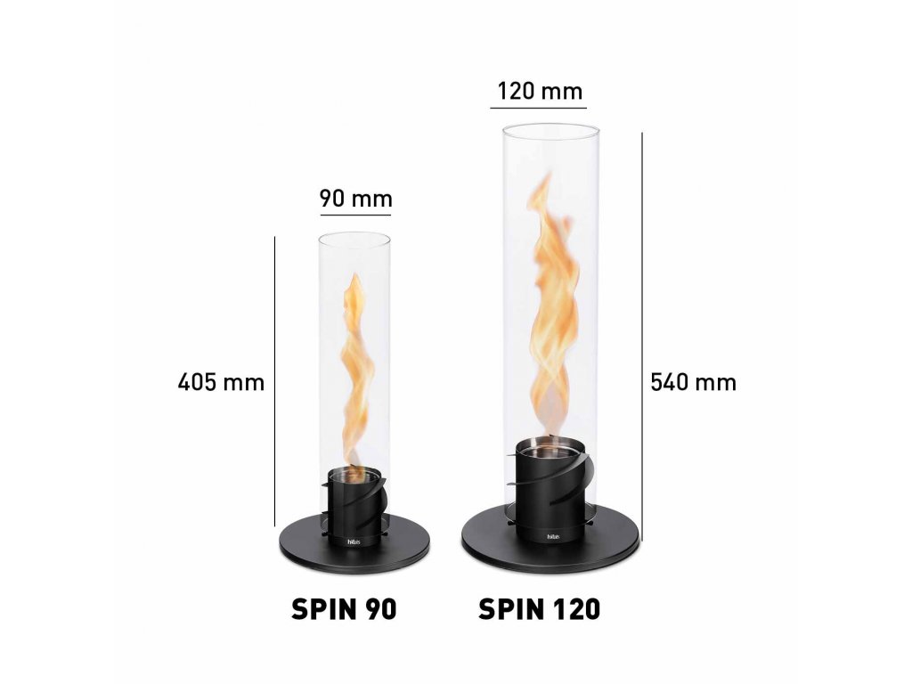 Tischfeuer SPIN schwarz, 120, Höfats