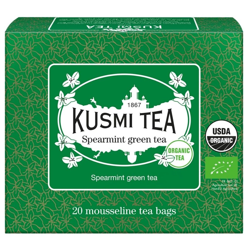 Grüner Tee mit Minze, 20 Musselin-Teebeutel, Kusmi Tea