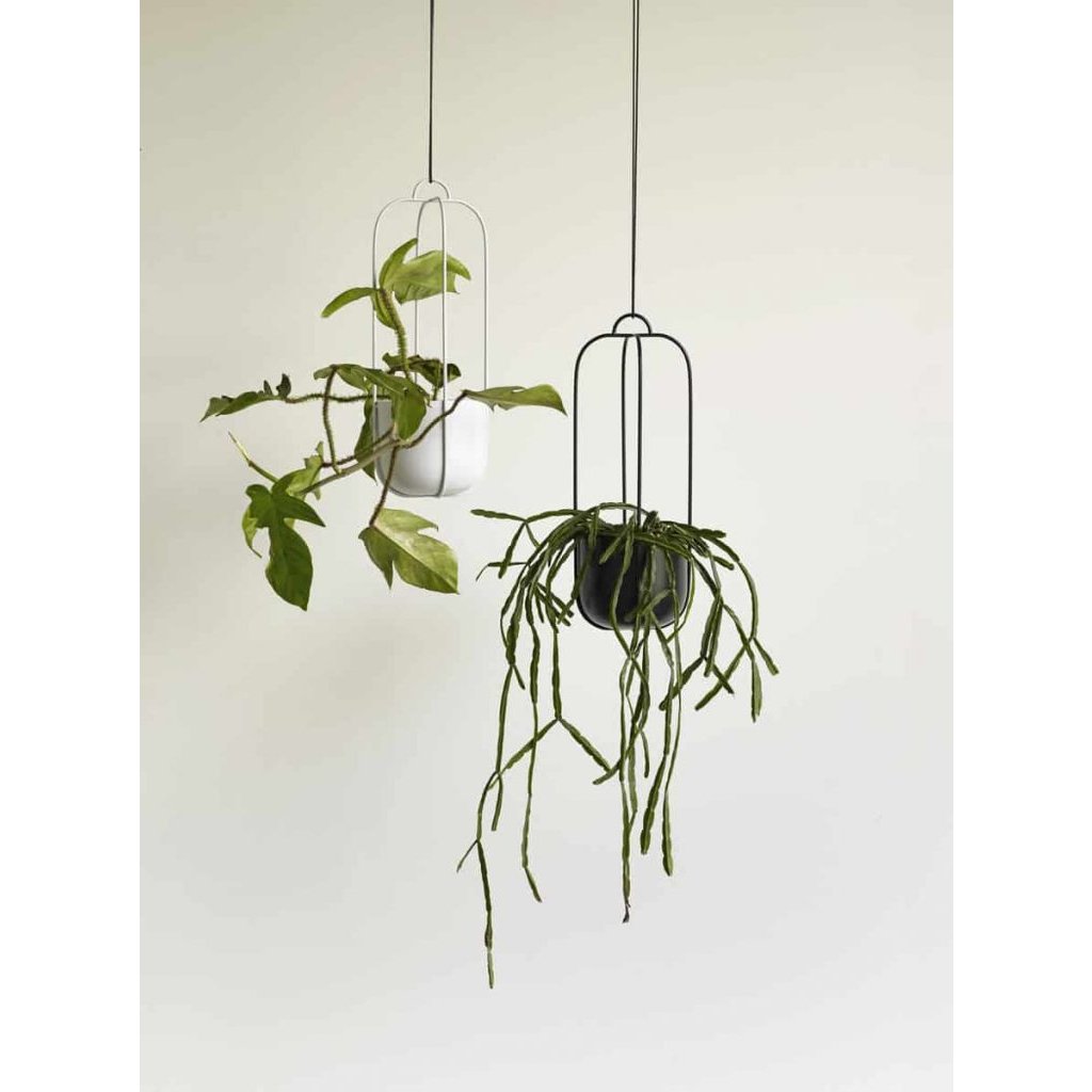 Hängetopf LOTUS 44 cm, 2er-Set, schwarz, Eisen, Hübsch