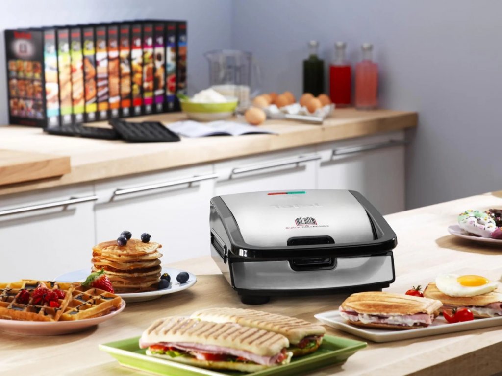 Panini- und Grillplatte für Waffeleisen SNACK COLLECTION XA800312,  2-teilig, Tefal