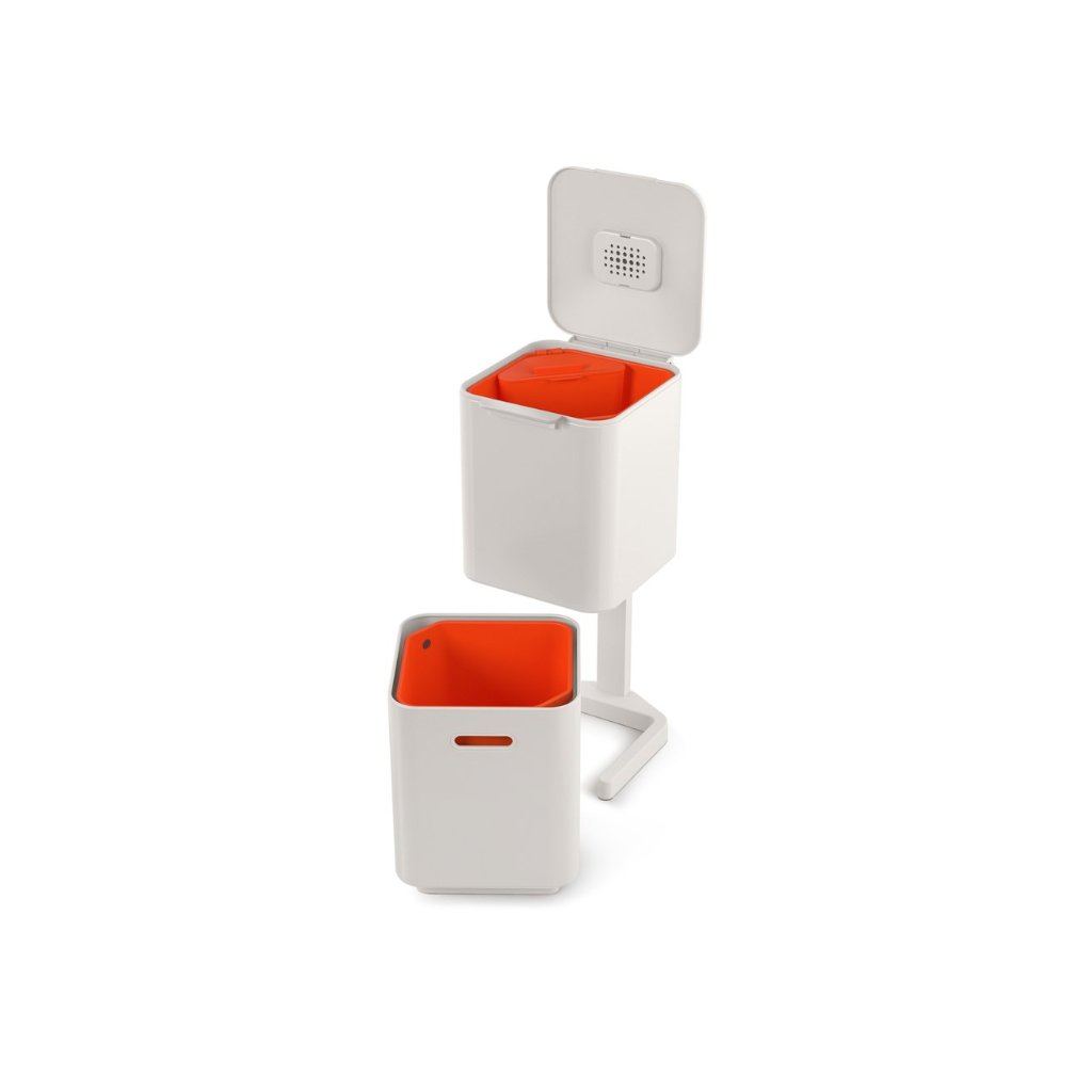 Abfalltrennungs- und Recyclingbehälter TOTEM COMPACT 30064 40 l, beige, Joseph Joseph