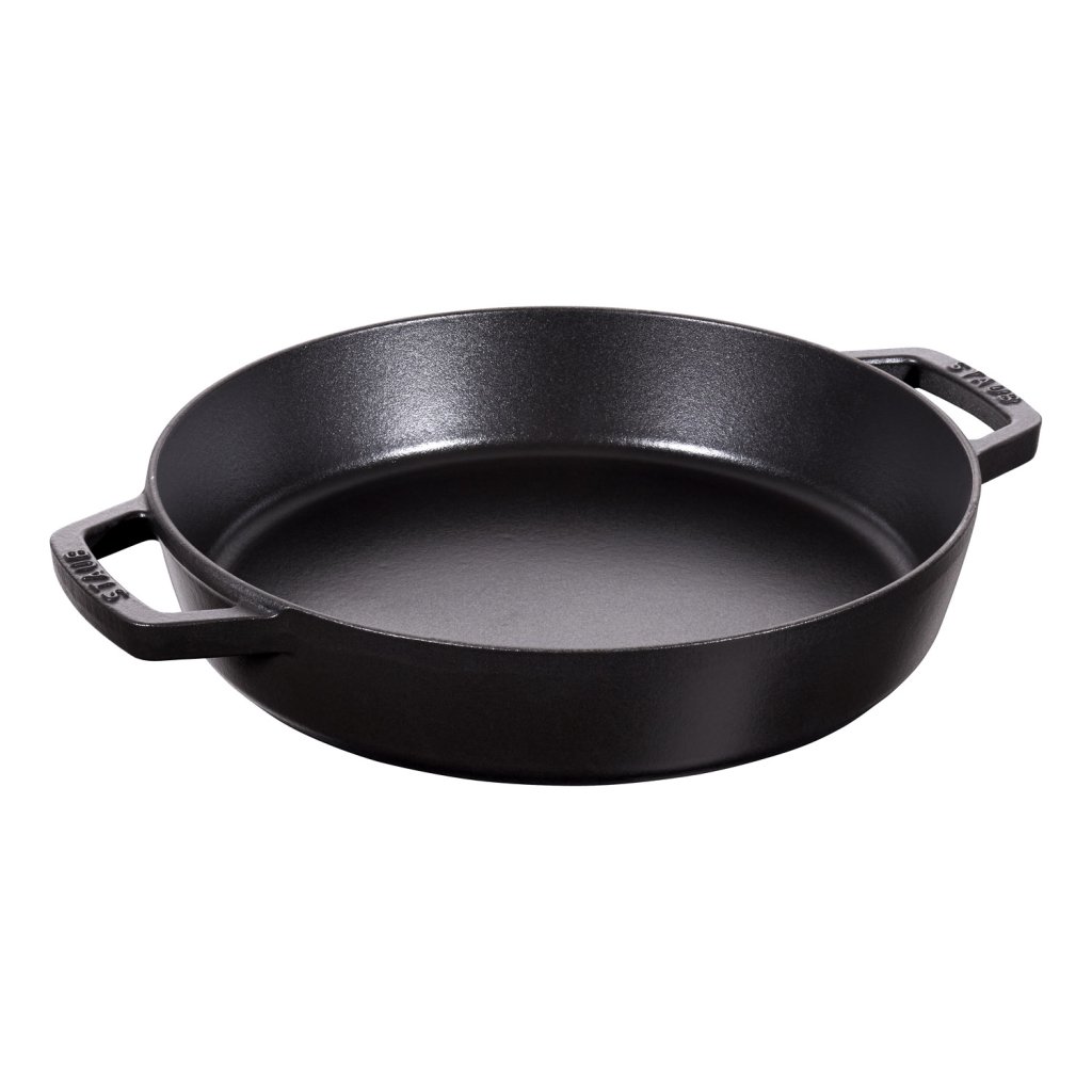 Servierpfanne 26 cm, schwarz, Gusseisen, Staub