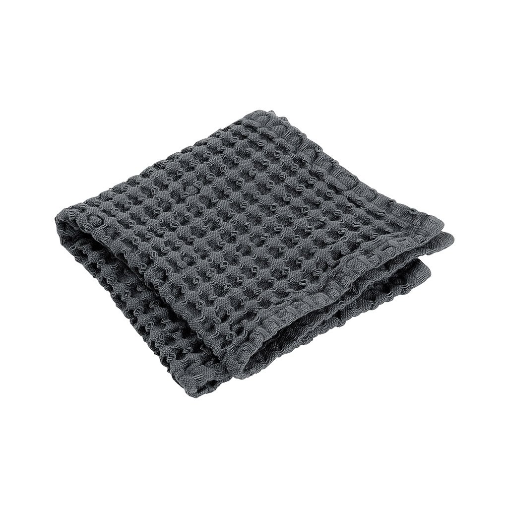 Handtuch CARO 30 x 30 cm, grau-schwarz, Blomus