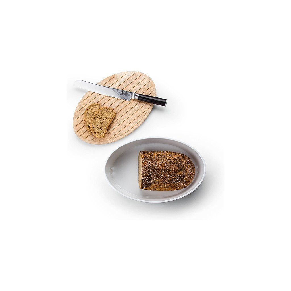 Brotkasten 36 cm, mit Holzdeckel/Schneidebrett, Continenta