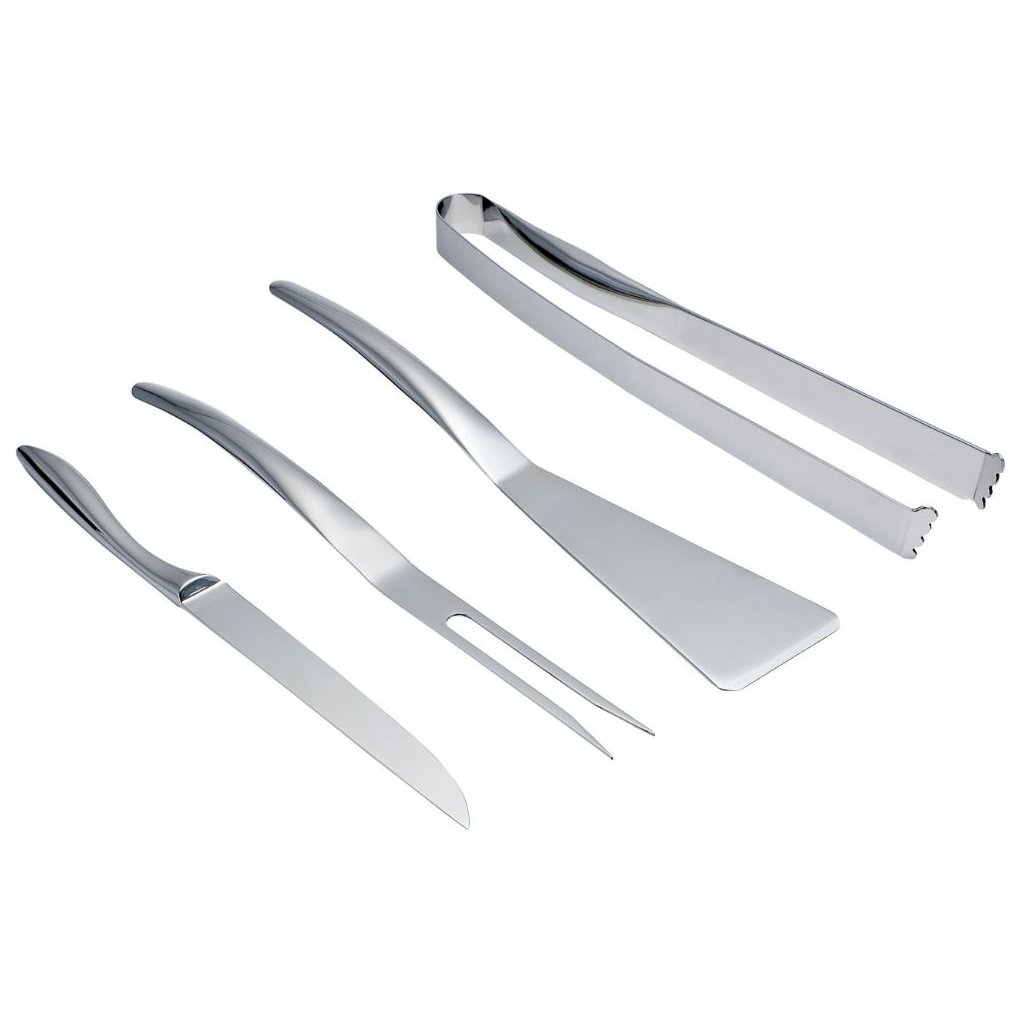 Grillbesteck WAVE, 4-teilig, Edelstahl poliert, Philippi