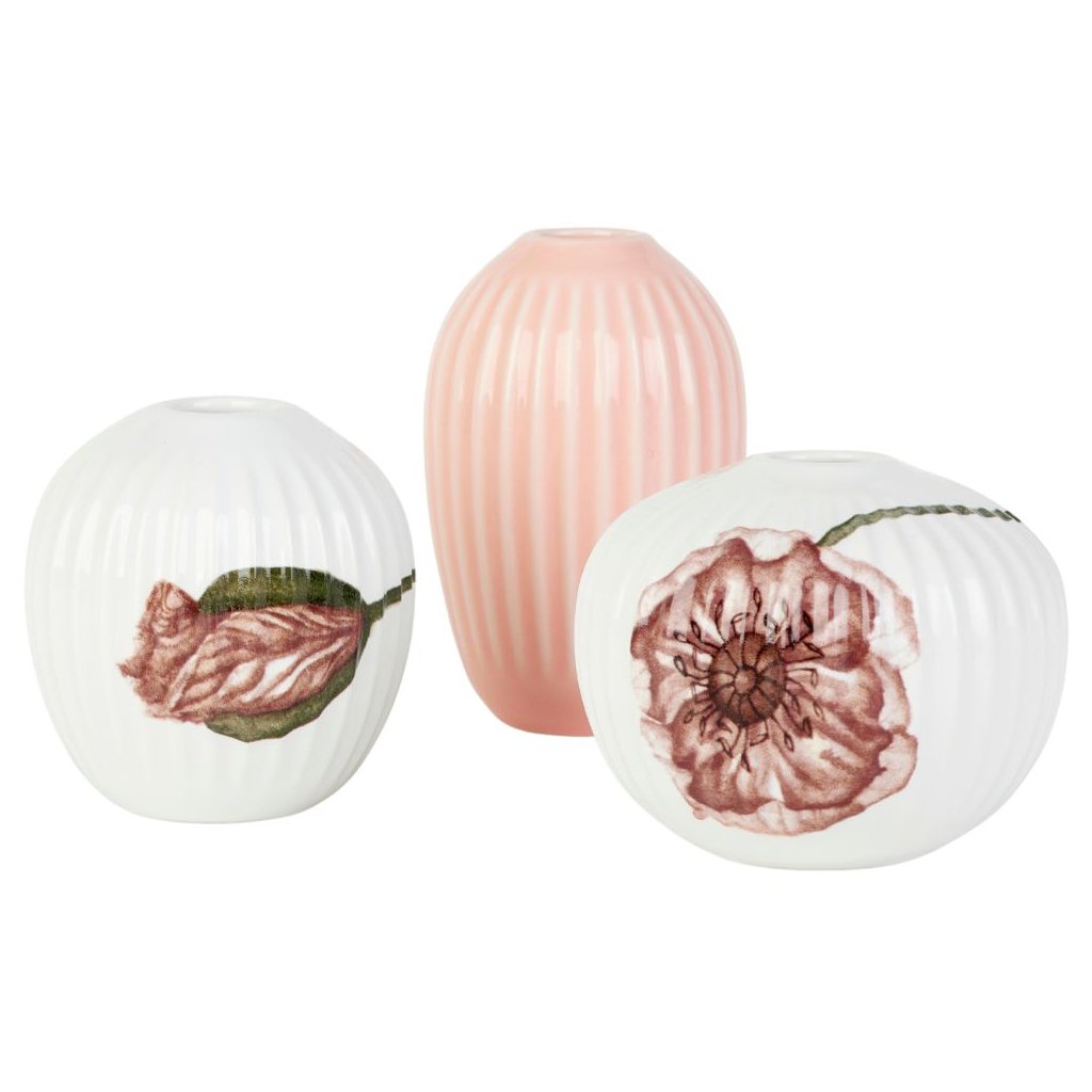 Vase HAMMERSHOI POPPY, 3er-Set, nude/weiß, Kähler