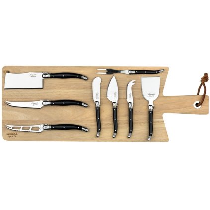 Satz Messer auf Käse mit Schneidebrett Laguiole Premium 8 Stück schwarz