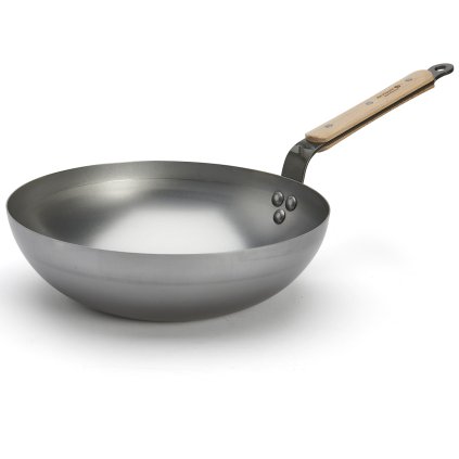 Wok MINERAL B BOIS 28 cm, silber, stahl, de Buyer