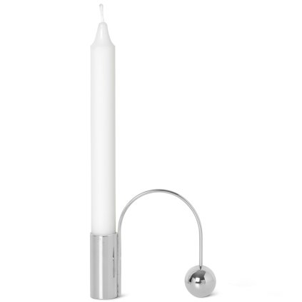 Stabkerzenhalter BALANCE 11 cm, Chrom, messing, Ferm LIVING
