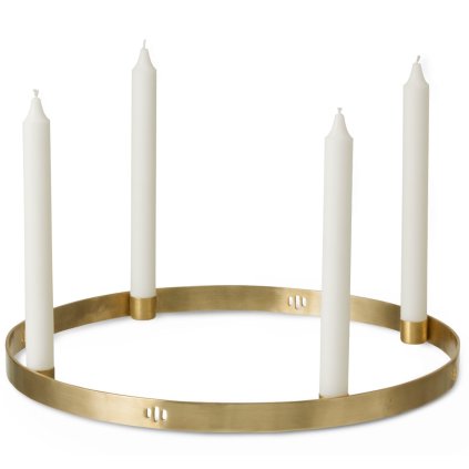 Stabkerzenhalter CIRCLE 38 cm, messing, fest LIVING