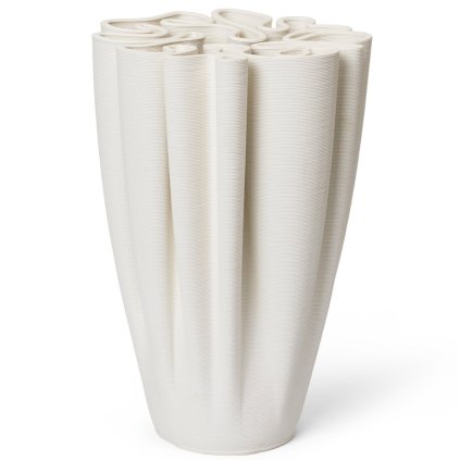 Vase DEDALI 25,5 cm, weiß, steingut, fest LIVING