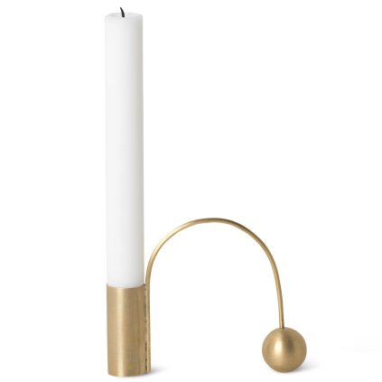 Stabkerzenhalter BALANCE 11 cm, messing, fest LIVING