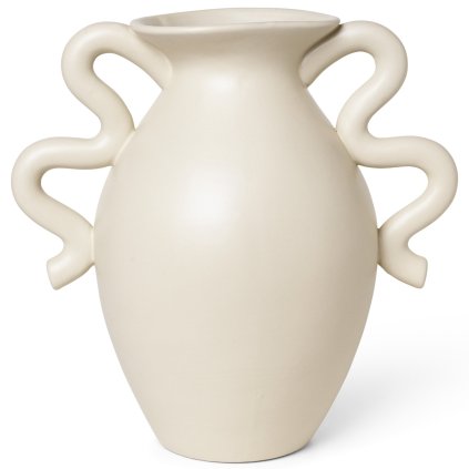 Vase VERSO 27,5 cm, creme, steingut, fest LIVING