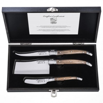 Satz Messer auf Käse Laguiole Luxury 3 Stück Oliven