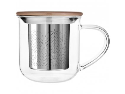 Glastasse mit Teesieb MINIMA EVA 400 ml, Puderbraun, Viva Scandinavia