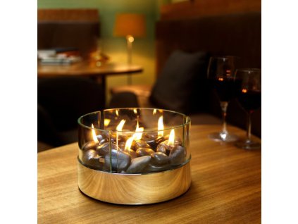 Öllampe BURN 20 cm, Silber, Philippi