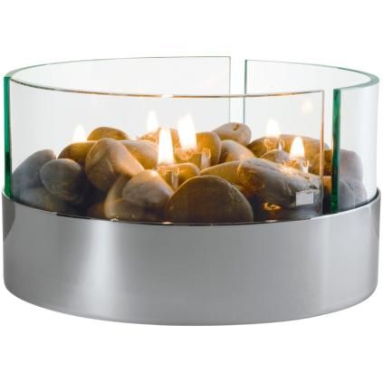 Öllampe BURN 20 cm, Tisch, silber, Philippi